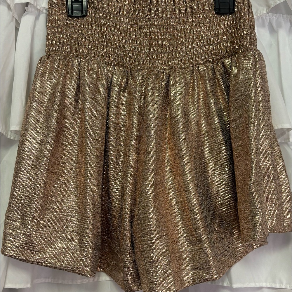 Gold Glitter Swing Shorts